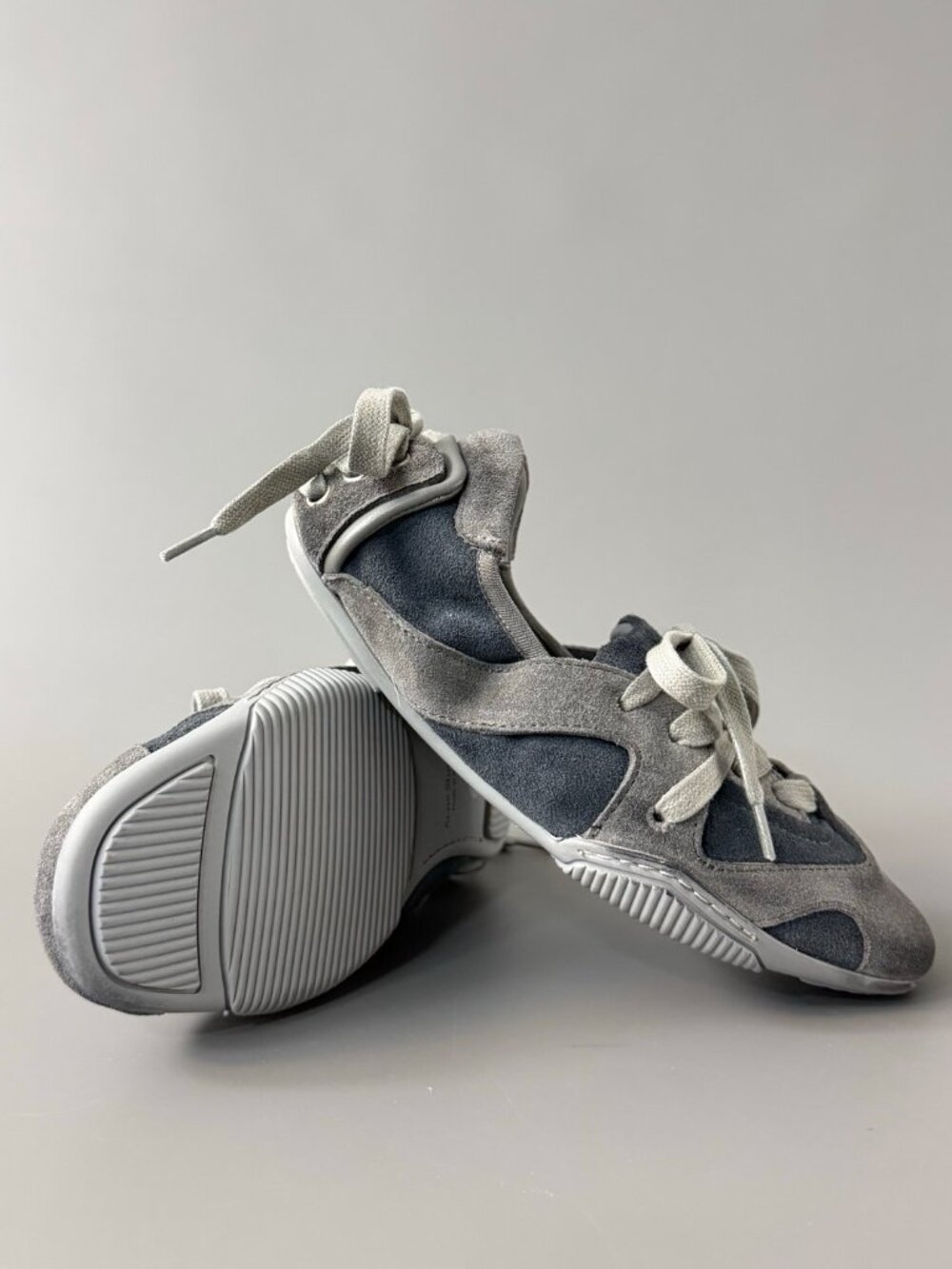 Acne Studios Silver Crinkled Ballet-Style German Army Trainers - Picture 7 of 9